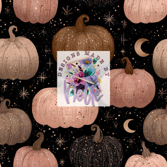 Black, Tan, and Dusty Pink Harvest Pumpkins