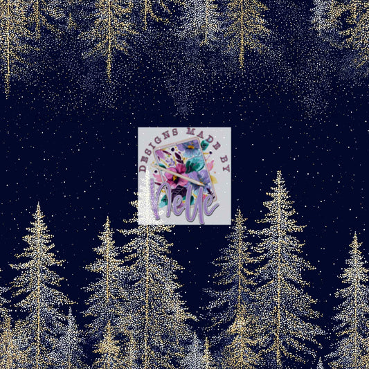Blue Background Glitter Trees (3)