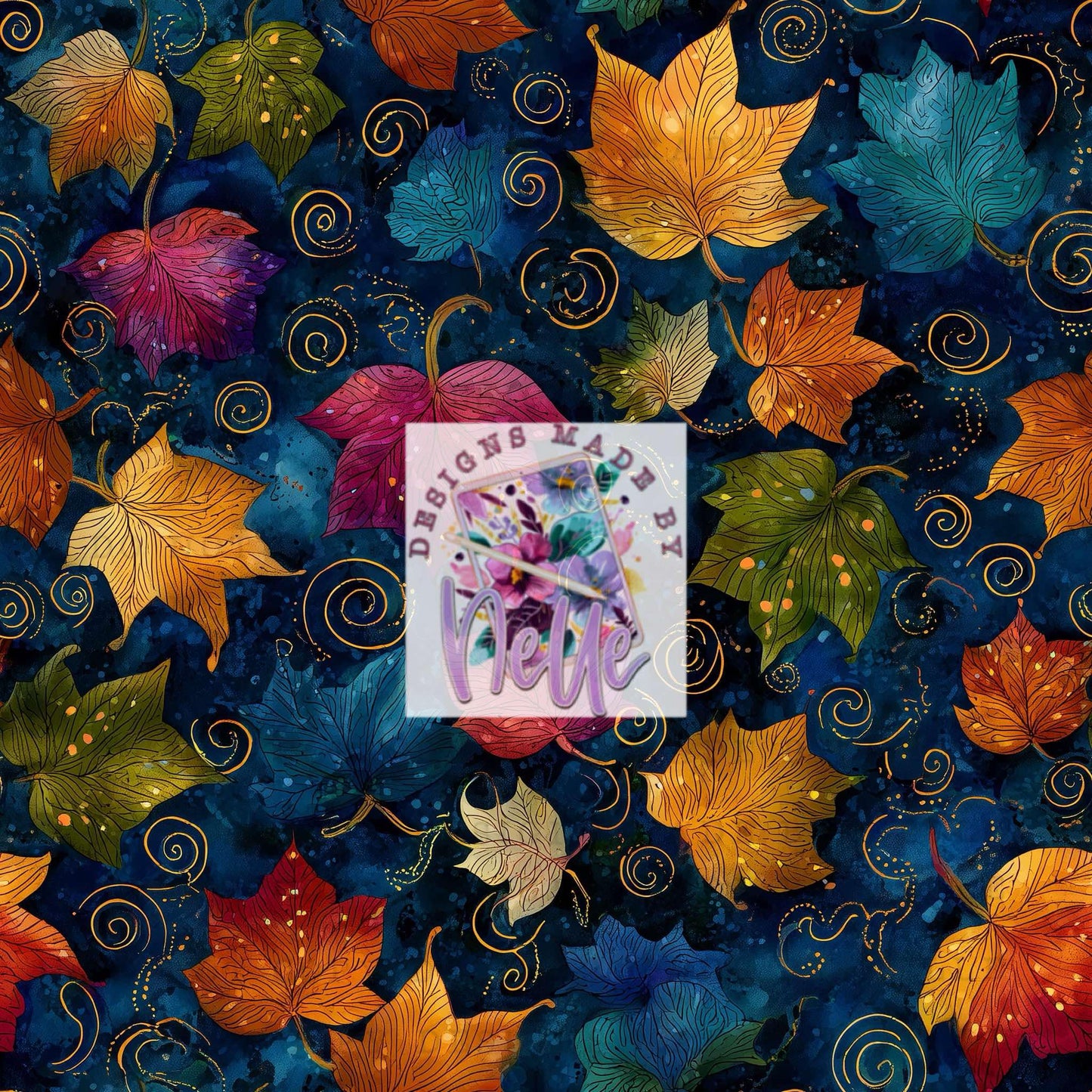 Enchanted Leaves – Dark Rainbow Foliage Design