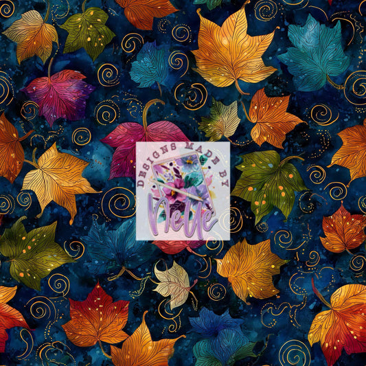 Enchanted Leaves – Dark Rainbow Foliage Design