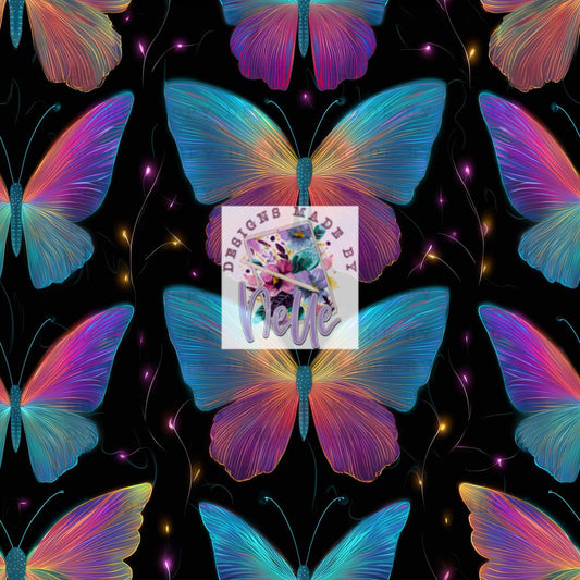 Purple, Blue, Yellow, Red Seamless (Butterfly)