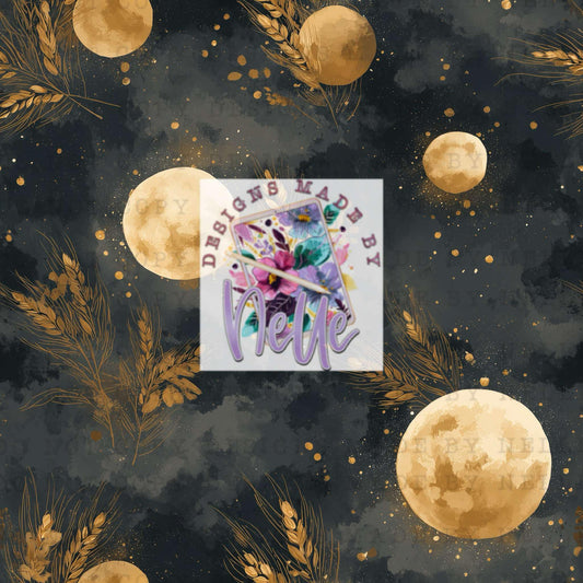 Watercolor Harvest Moon