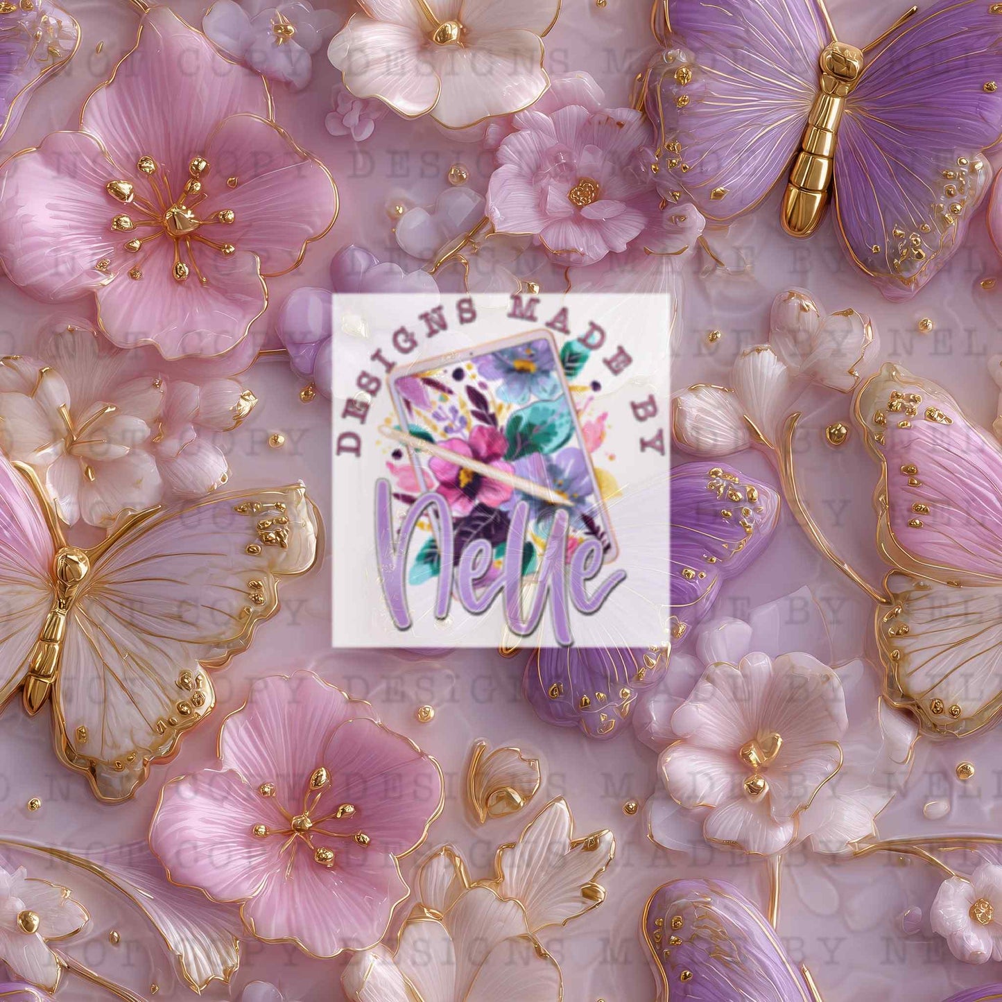 3d Butterfly & Floral (Glossed Glam)