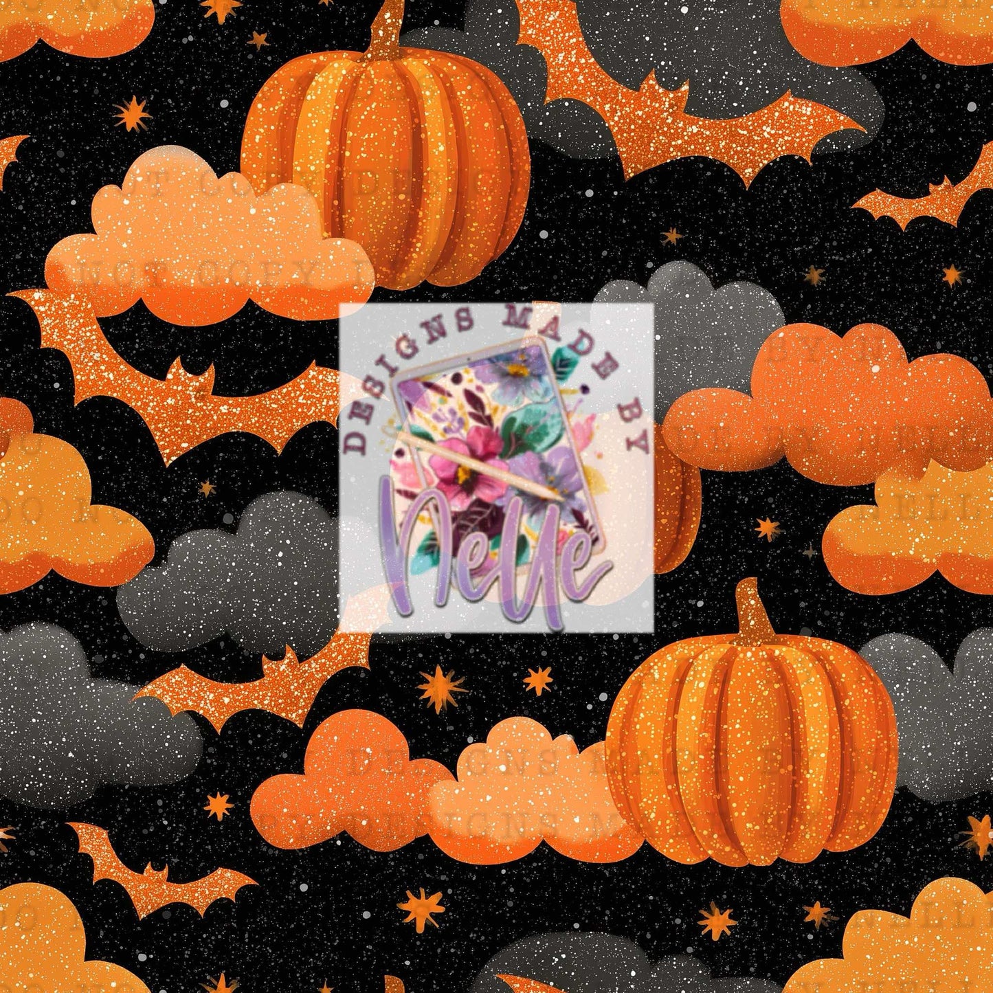 Spooky Szn glitter orange