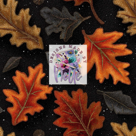 Black background glitter leaves