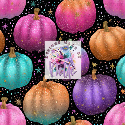 Retro glitter pumpkins