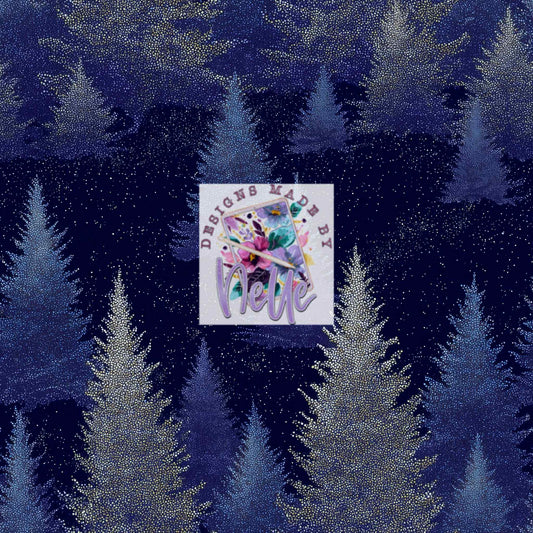 Blue Background Glitter Trees (4)