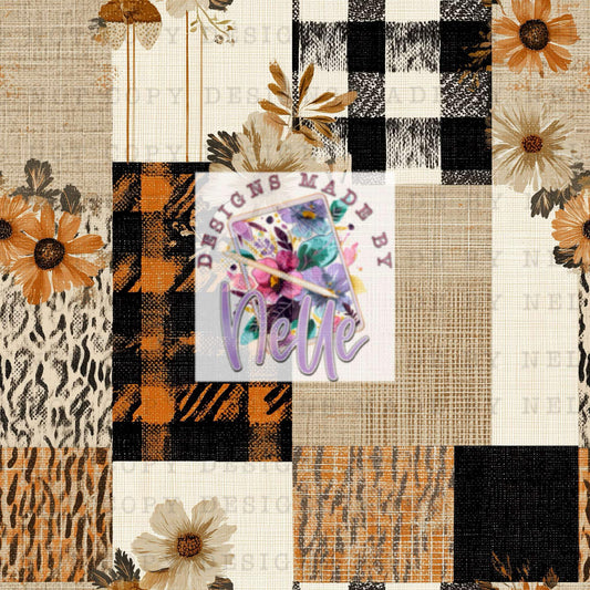 Black and tan sunflower checkered