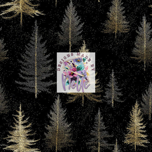 Glitter trees black background