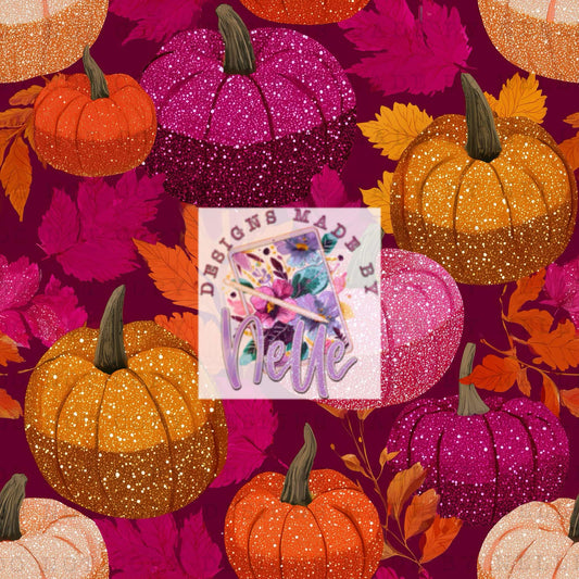 Glittery orange pink purple fall pumpkins (3.0)