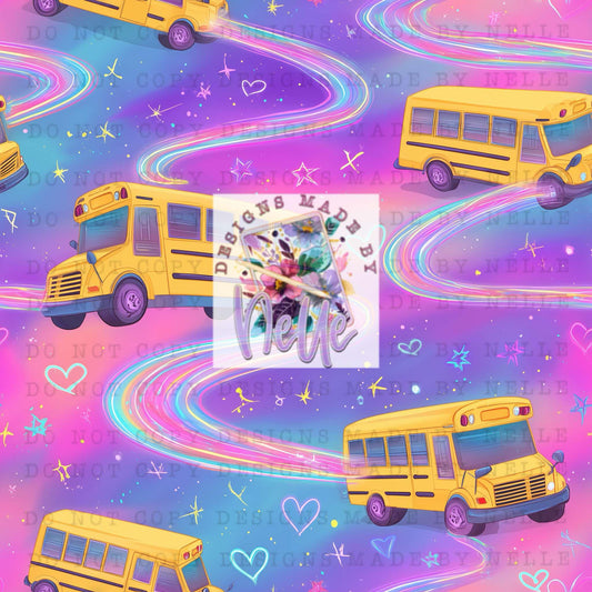 Rainbow bus back to school
