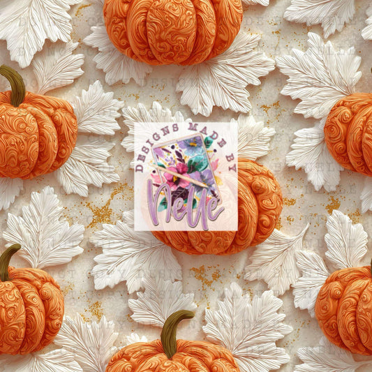 Textured white and orange pumpkins
