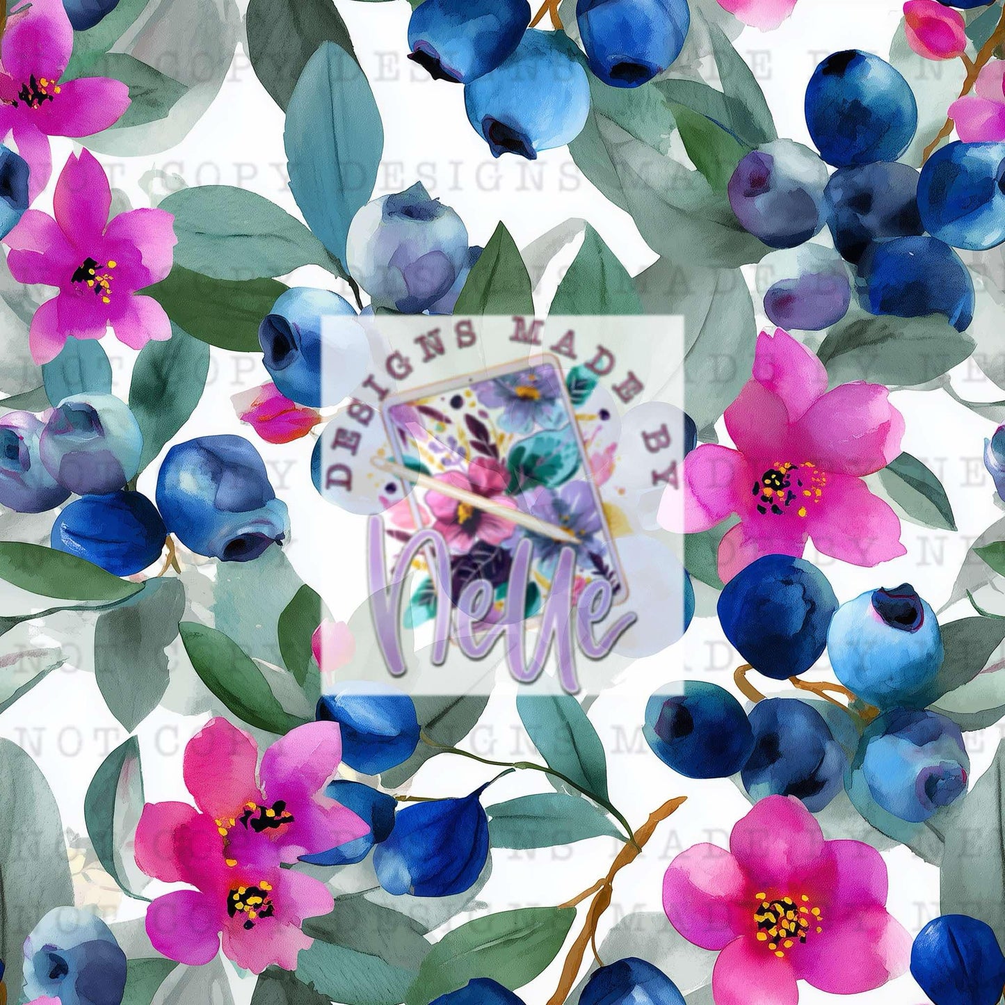 Pink Floral Blueberry