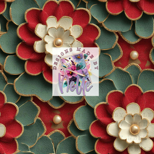 Traditional Christmas floral 3d
