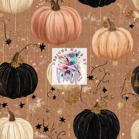Black, tan and pink pumpkins