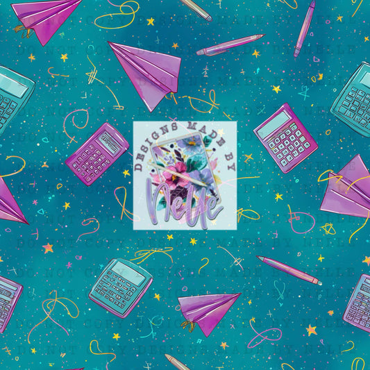 Back to school calculator & paper airplane