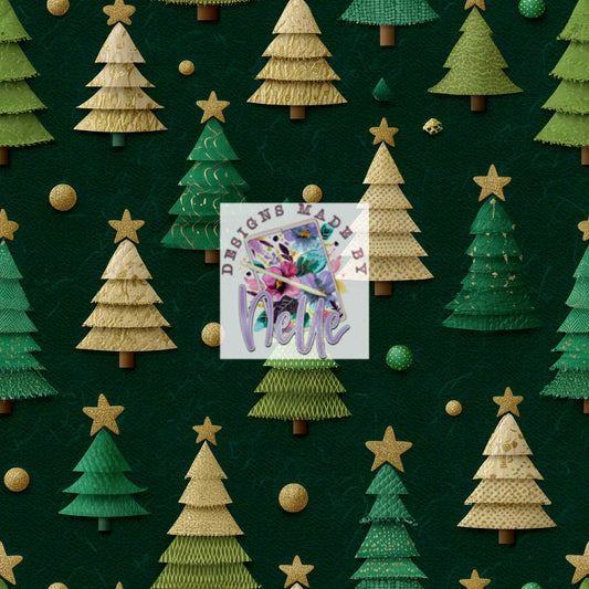 Golden & Green Christmas Trees