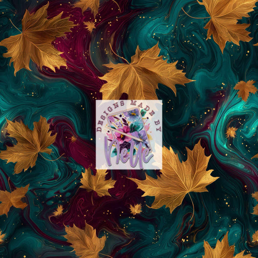 Twilight Foliage – Vibrant Watercolor Leaf 2