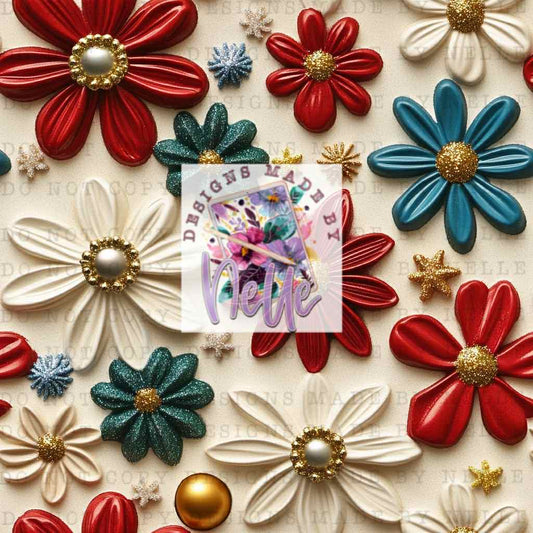 Christmas floral 3d