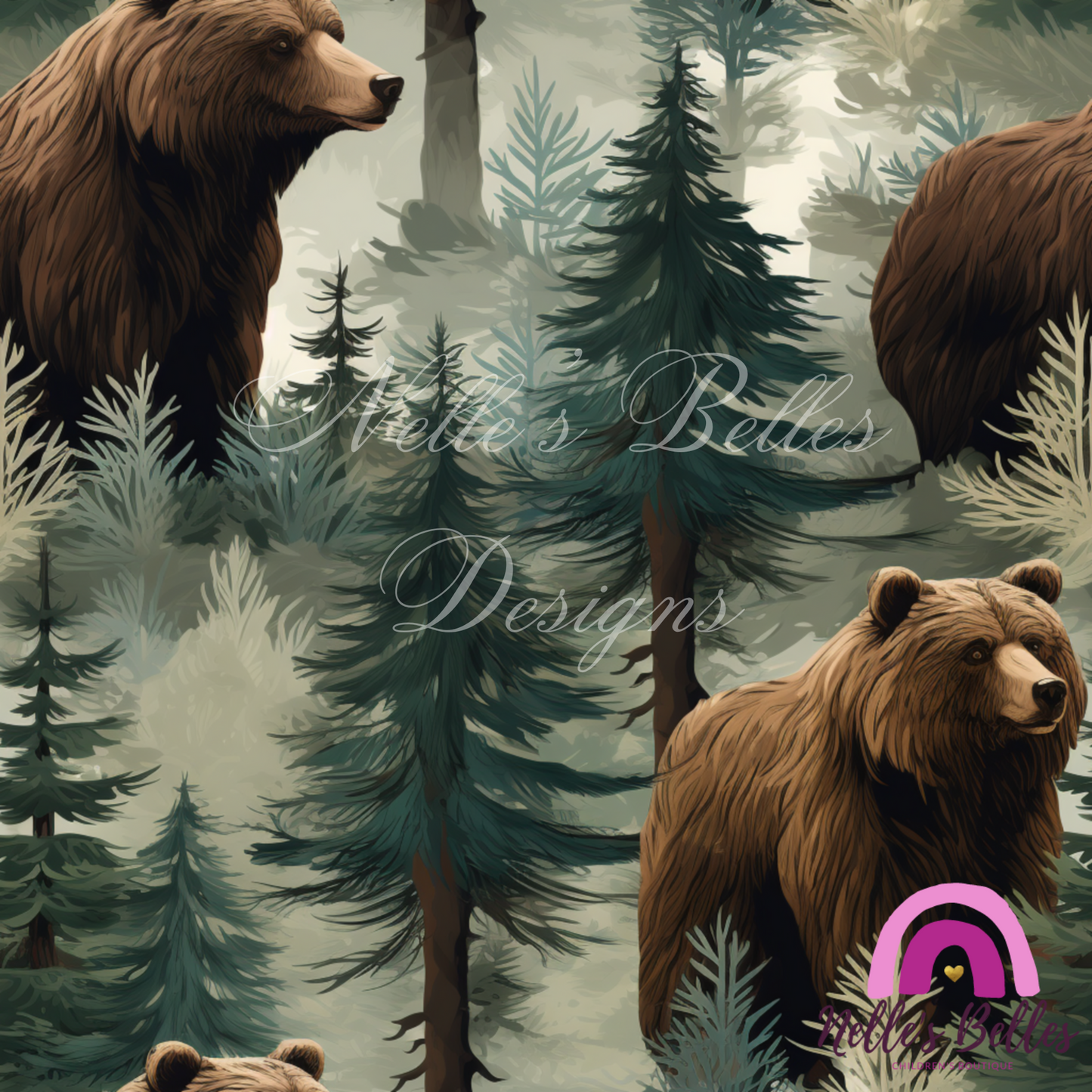 Bears in the forest seamless