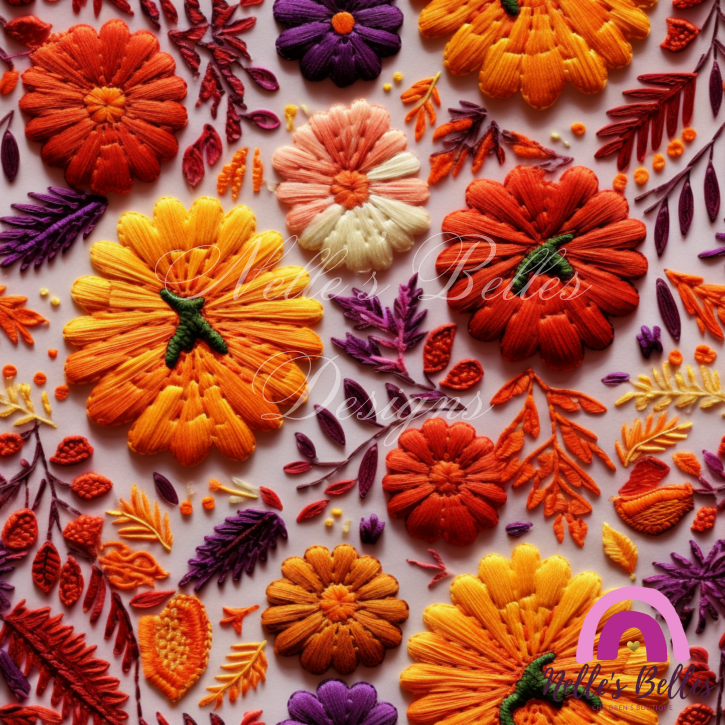 Fall embroidered pumpkins