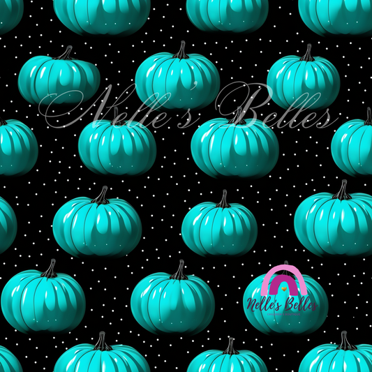 Turquoise and black pumpkins