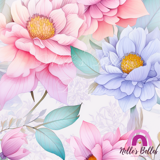 Watercolor bold flowers seamless