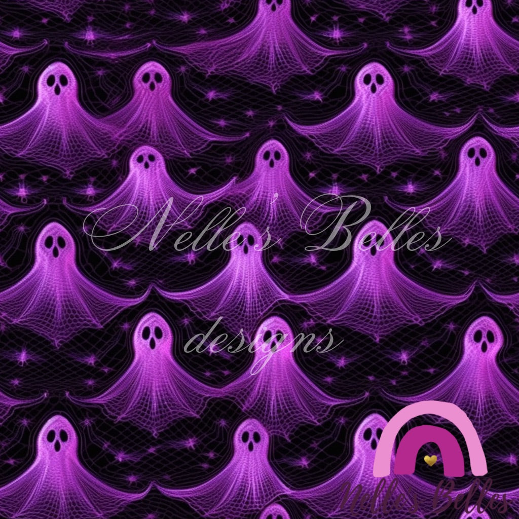 Purple and black ghost seamless