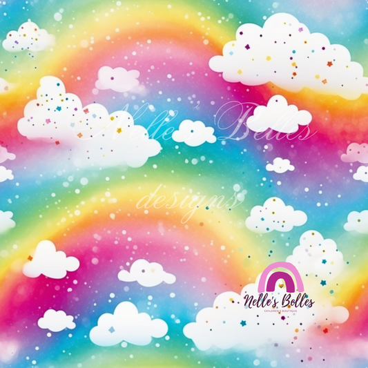 Rainbow and cloud seamless