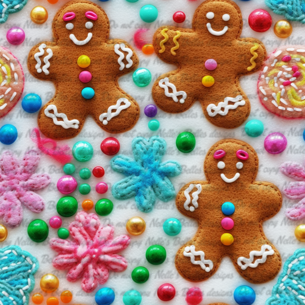 Stitched gingerbread men