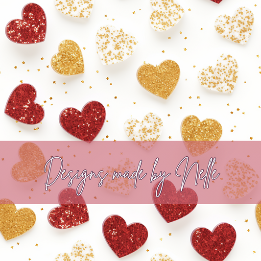 Valentine’s glitter hearts 1