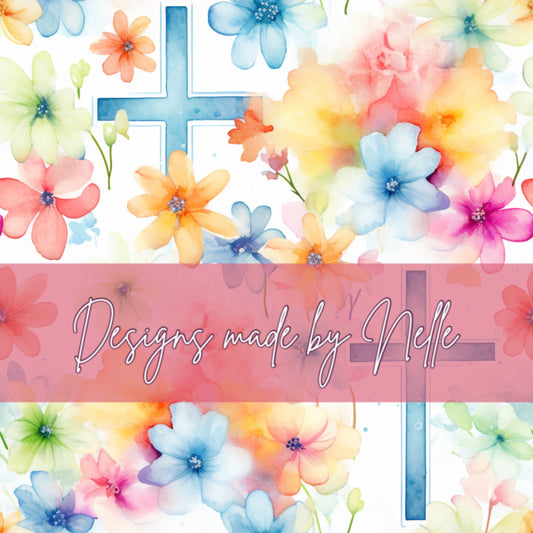 Watercolor Floral Crosses