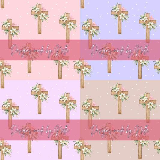 Pastel floral cross *bundle*