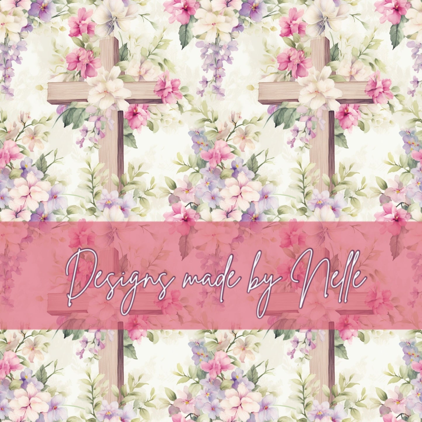 Pink and Purple Neutral Floral Crosses