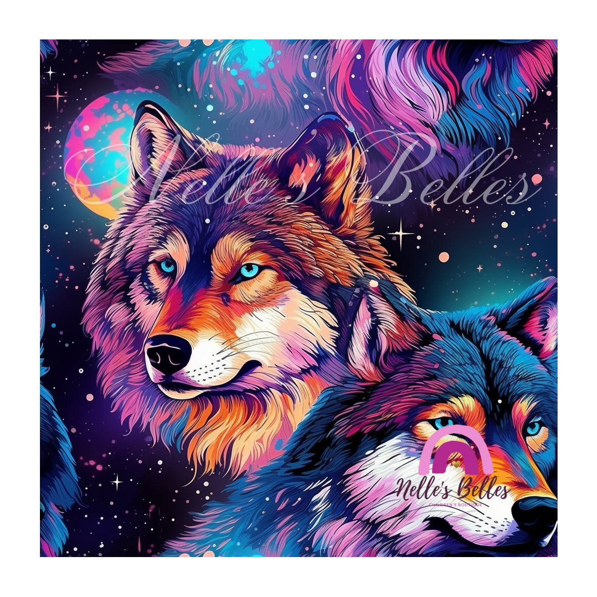 Galaxy painted wolves