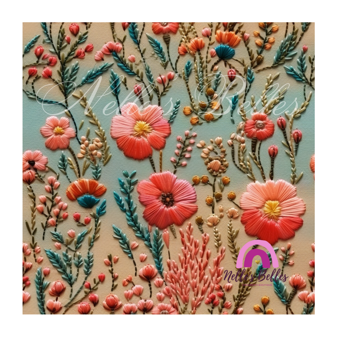 Embroidered flowers 3