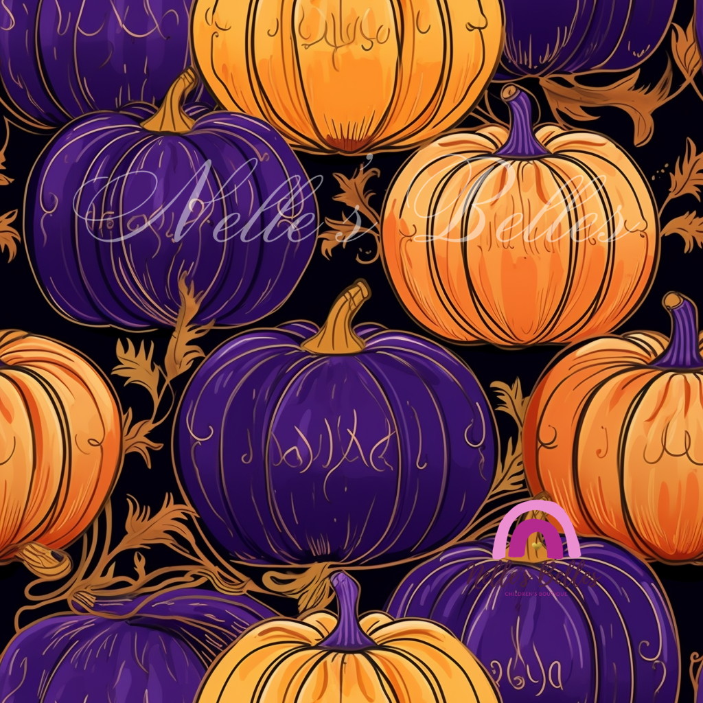 Purple and orange pumpkins 1