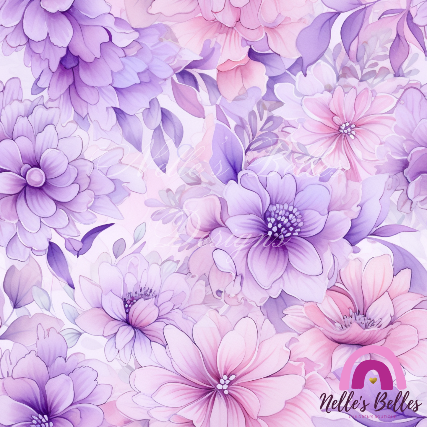 Purple pink flowers seamless