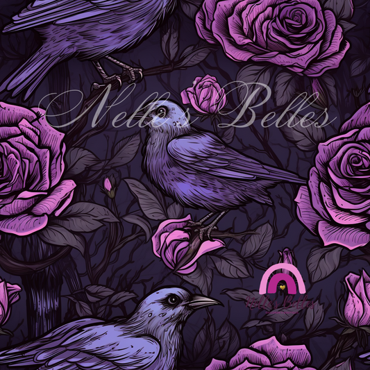 Purple roses and crows