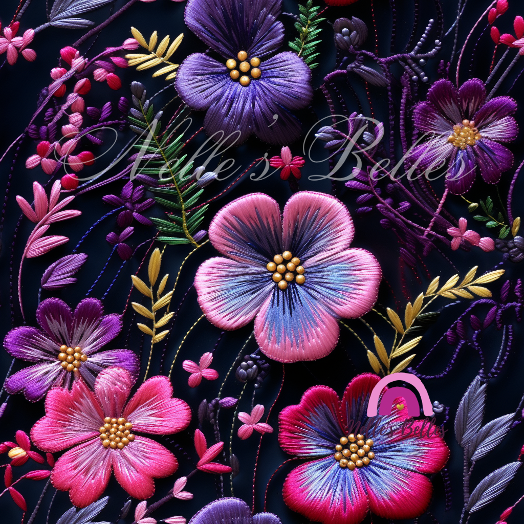 Embroidered dark floral 5