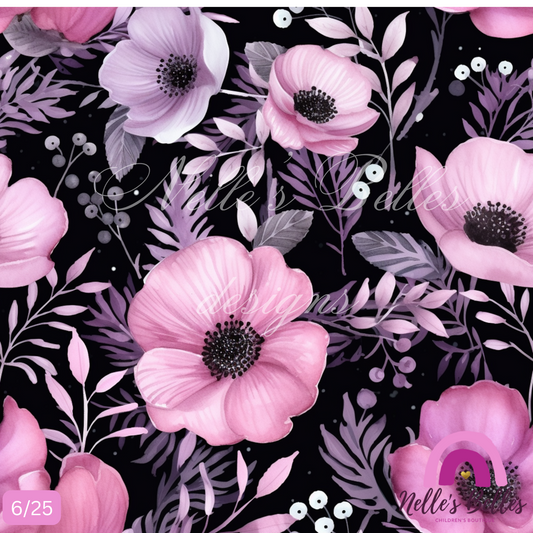 Purple floral on the black background