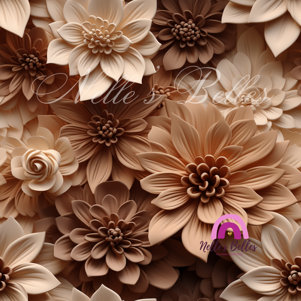 3D clay brown florals 5