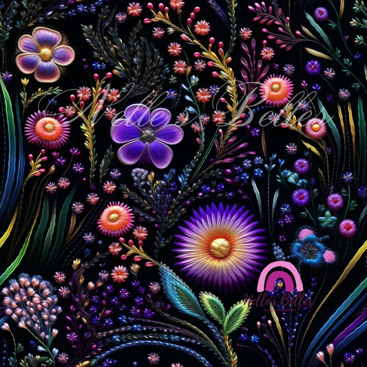 Embroidered dark floral 2